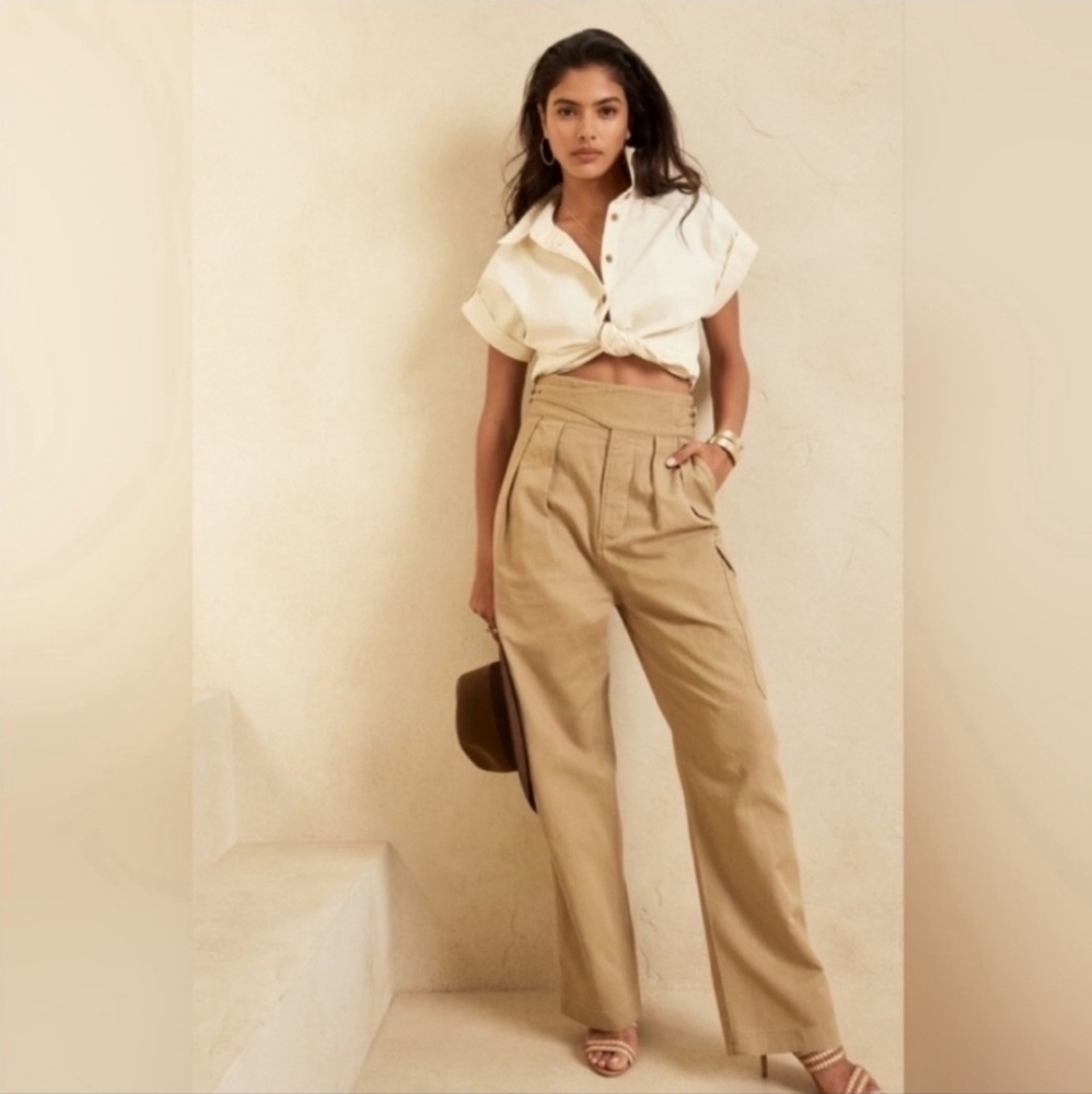 Banana Republic Tan High-Waisted Pants